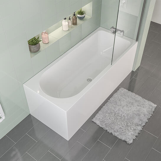 Biscay Right Hand Shower Bath 1700, 1800 with optional Beauforte Reinforcement