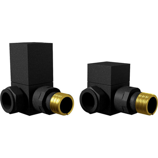 square black corner radiator valve pack (pairs)