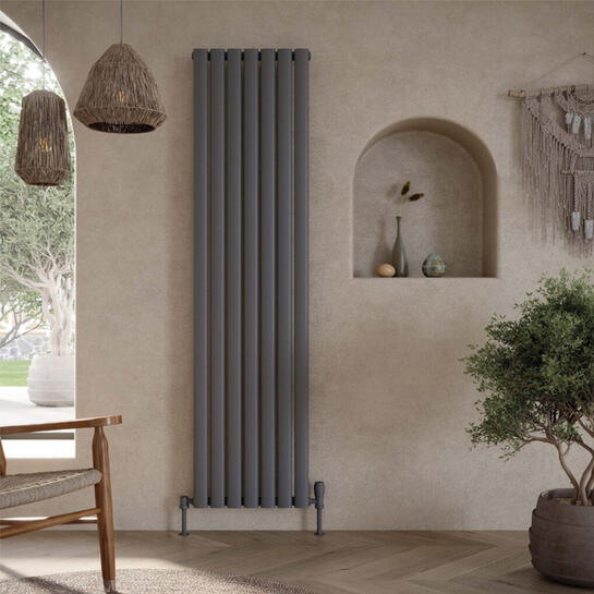 miralay vertical single  anthracite designer radiator