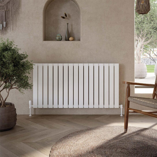 padish horizontal single white designer radiator