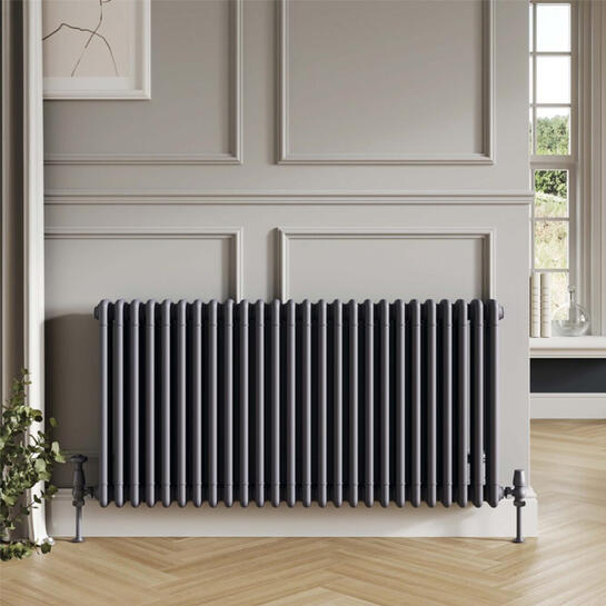 faye 3 column horizontal anthracite designer radiator
