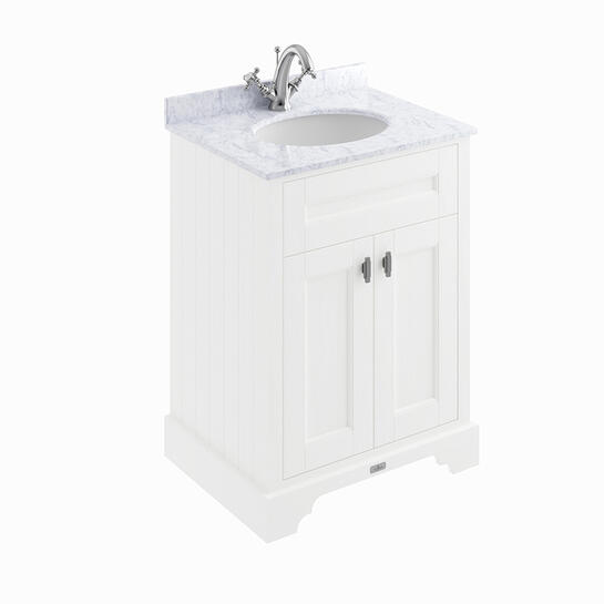 bayswater victrion 600 nimbus white vanity unit with marble top