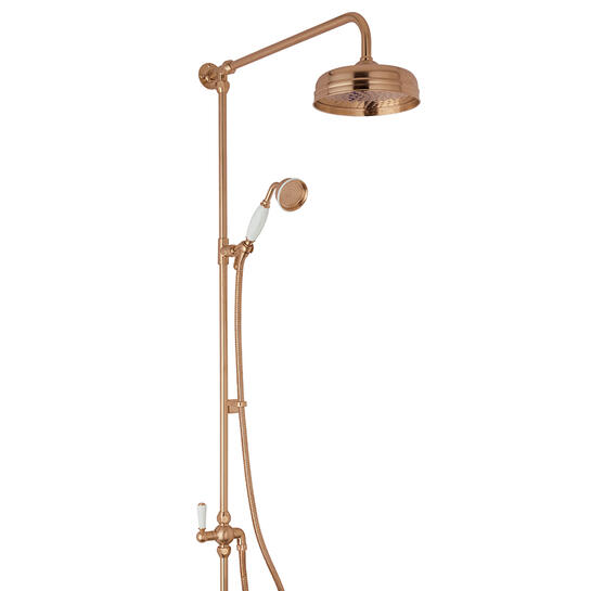 bayswater victrion brushed copper rigid riser shower kit with head