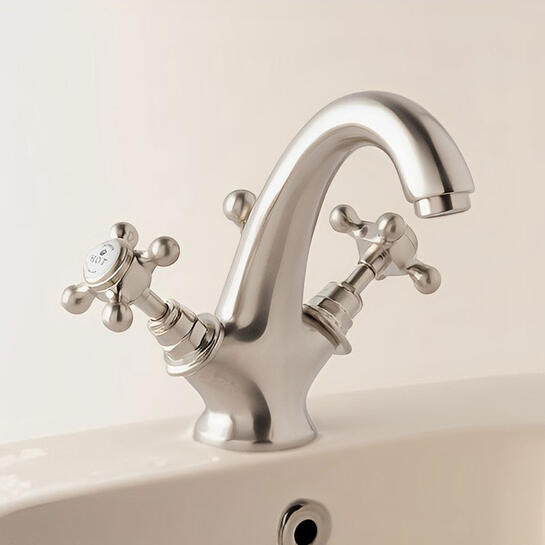 bayswater victrion brushed nickel crosshead mono basin mixer tap