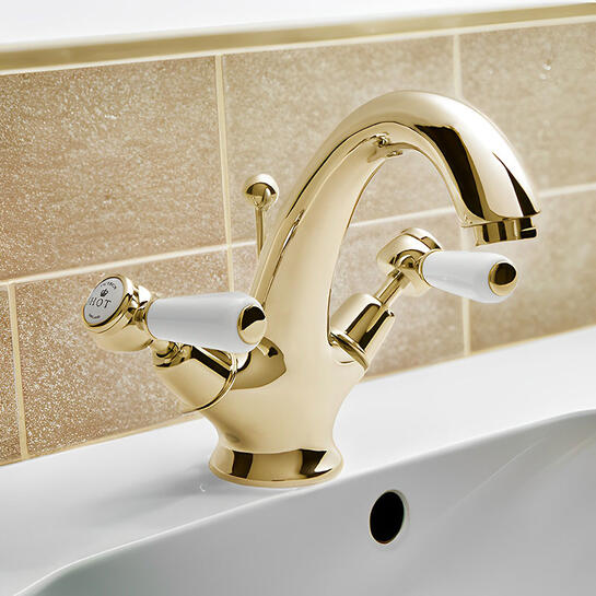 bayswater victrion gold lever mono basin mixer tap