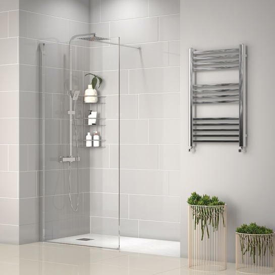 Radiant Walk-in with White Slate Tray: 1600 x 800mm Radiant Walk-in with White Slate Tray: 1600 x 800mm