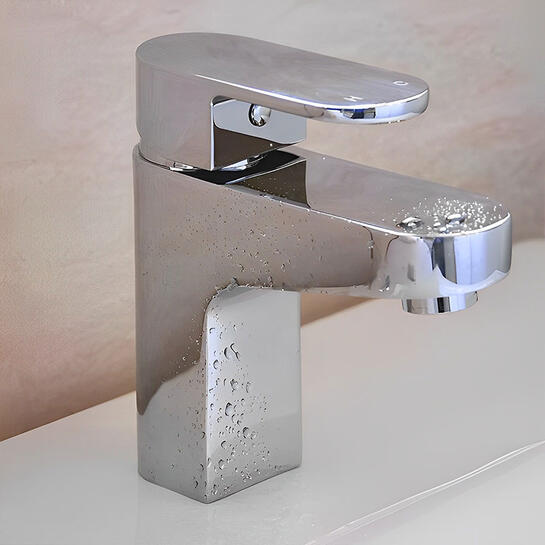 Virgo Modern Basin Mixer Tap with Click Waste in Chrome Finish