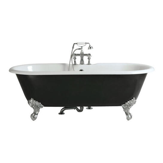 Buckingham Bath With Tap Holes White &cast iron feet