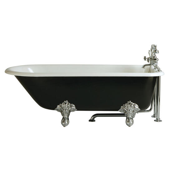 Essex Bath No Tap Hole White inc feet chrome