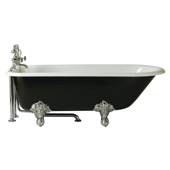 Essex Roll Top Bath With Tap Holes White inc feet chrome