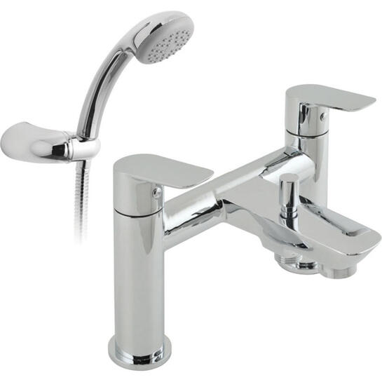 2 hole bath shower mixer deck mounted with shower kit
