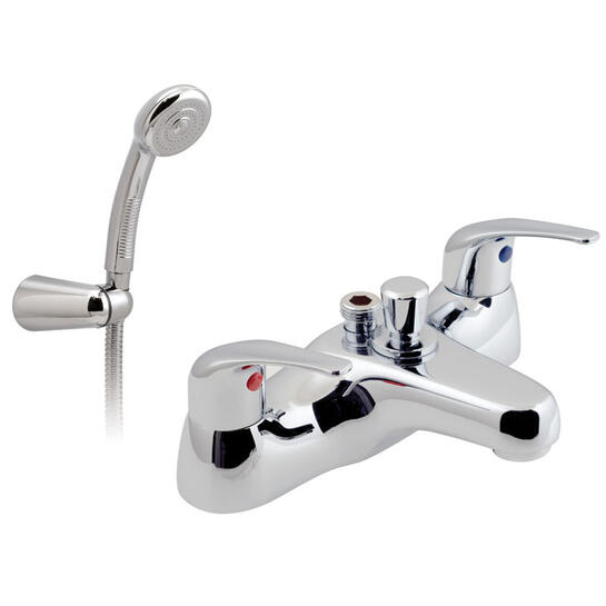 2 hole bath shower mixer deck mounted with shower kit