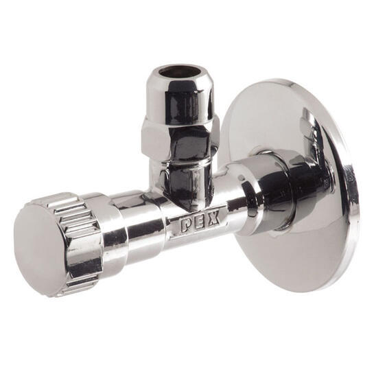 Product image for Chrome Plated Mini Angle Valve Wall Mounted 1/2 X 3/8 (10mm Compression)