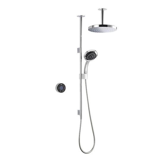 Digital Valve & Controller with Shower Head, Handset, Riser Rail - Ceiling Fed