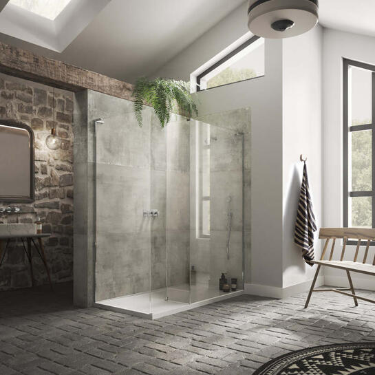 NWCC1590TH Boutique Corner Walk In Shower Enclosure for Contemporary Bathroom