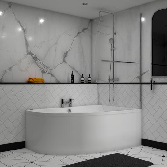 Acrylic Clia Right Hand Offset Corner Bath Panel