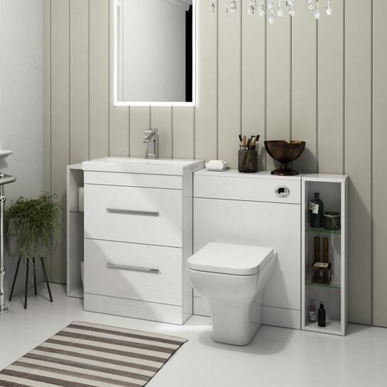 Patello 1600 Fitted Furniture Bathroom Vanity Set White High Quality