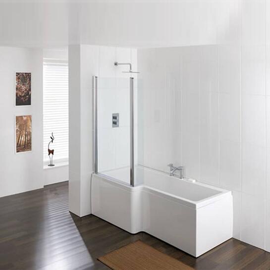 Quantum Bath Screen Silver Contemporary Bathroom