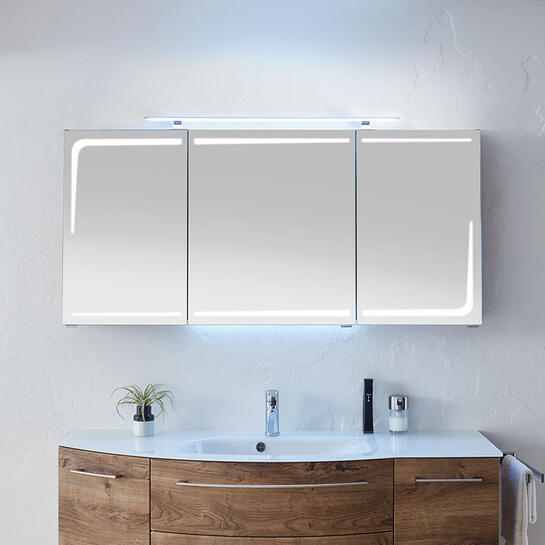 Solitaire 7005 2/3 Door Mirror Cabinet LED lights in mirror