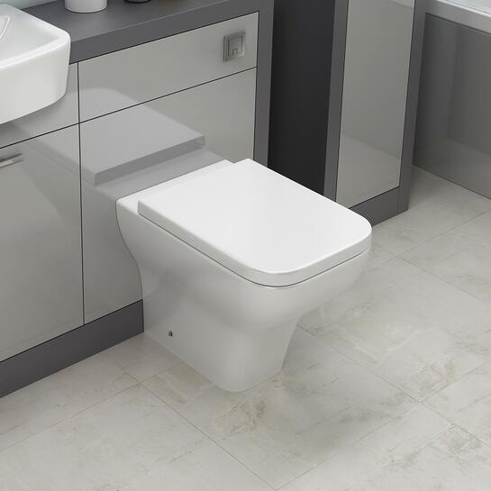 BC Square Contemporary Back To Wall Pan with Soft Close Toilet Seat