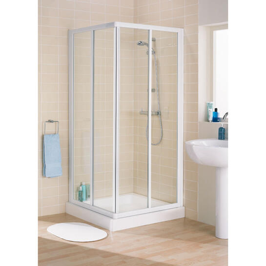 Lakes White Framed Corner Entry Shower Enclosure High Quality Bathroom