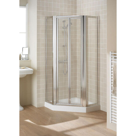 White Semi Framed Pentagon Side Panel Pack (x2) 350 Modern Bathroom
