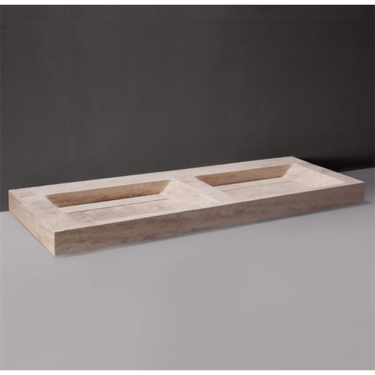Forzalaqua Bellezza Doppio Natural Stone Basin Travertine High Quality Bathroom Washbasin