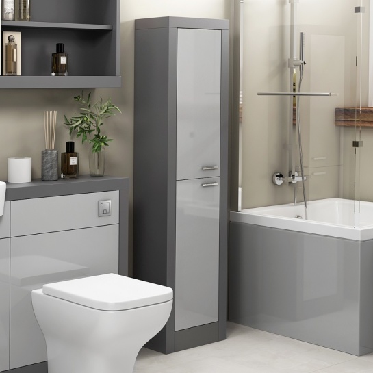 LARGE GREY TALLBOY 2 DOOR CABINET FROM GROVE TALLBOY GREY CABINET