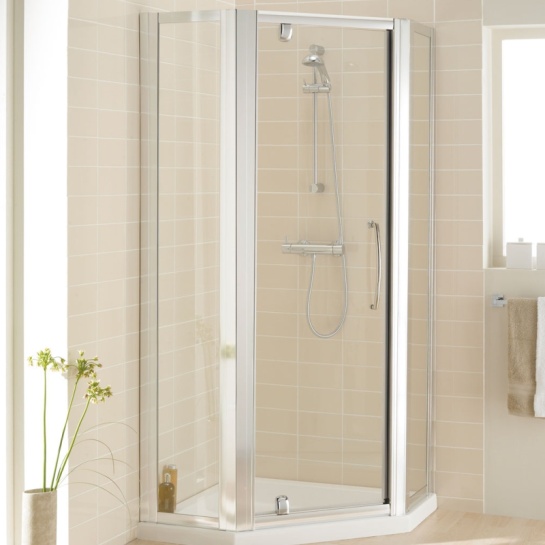 Lakes Silver Framed Pentagon Side Panel Pack (x2) X 1850 Designer Bathroom