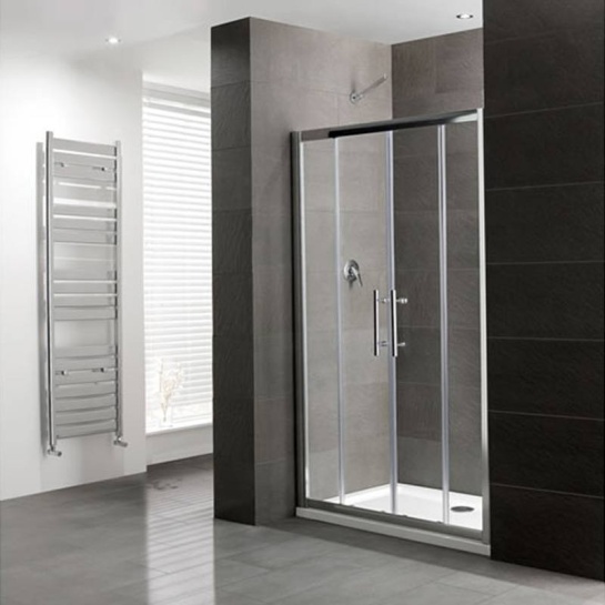 Volente Double sliding Door Silver Shower Enclosure Bathroom
