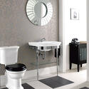 Carlyon Large Basin 715mm And Basin Stand With Glass Shelf And Chrome Legs