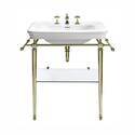 Large Basin 700mm White with Etoile Vergennes Basin Stand Antique Gold