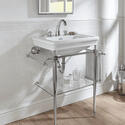 Large Basin 700mm White with Etoile Vergennes Basin Stand Polished Nickel