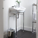 Drift Small Basin 540mm White With Drift Cloak Basin StAnd With Towel Rail Chrome