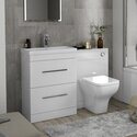 Patello 1200 Bathroom Furniture Set White straight Stylish Bathroom and Cloakroom
