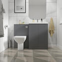 Front View of Mercury 1200 Small Bathroom Suite with Basin and WC Toilet Unit