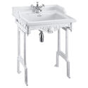 Classic Basin for Integrated Waste & Overflow 65cm 2TH and White Aluminium Basin Stand