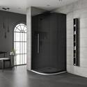 Product image for Jaquar Shower Enclosure One Door Quadrant Black Frame Dark Glass 900mm
