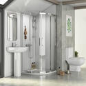 Small Bathroom suite Corner Shower Basin and toilet 