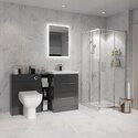 Bathroom Shower Suite in Grey with Storage