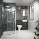 Product image for Oliver Shower Suite 1200 Fitted Furniture Combination Vanity Unit & Toilet with 900 Quad Shower Enclosure