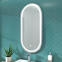 Product image for BC Oval Illuminated Mirror with Silver Frame 1000 x 500mm