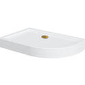 offset quadrant 1200 raised righthand shower tray gold waste