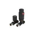 black corner thermostatic radiator valve pack (pairs)
