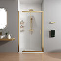 Odessa Brushed Brass recess 1200 slider shower door