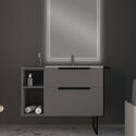 urban matt grey 740 vanity unit with side cabinet