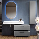 premium 1200 wall hung sink with optional cloud grey drawer storage