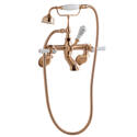 bayswater victrion brushed copper lever wall mounted bath shower mixer tap