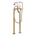 bayswater victrion brushed copper lever deck mounted bath shower mixer tap