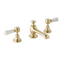bayswater victrion brushed gold lever three hole basin mixer tap